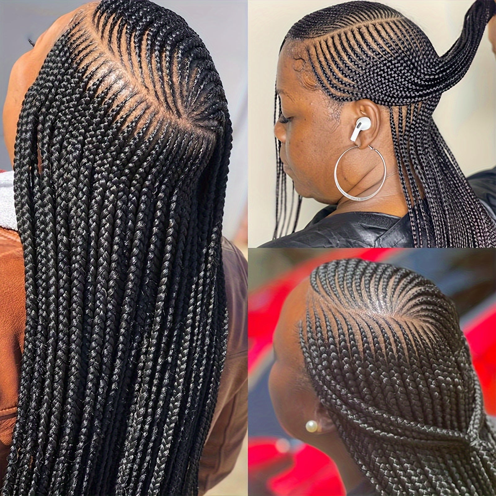 36 Inch Full Lace Front Wig Cornrow Double Lace Braided Wigs For Black Women Twist Box Side Part Braided Lace Wig Faux Locs Braids Wigs Prepluck Synthetic Butterfly Braided Wigs